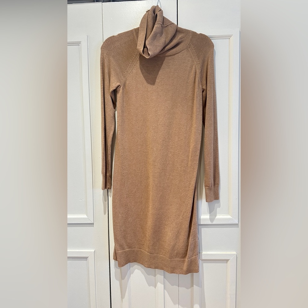 Banana Republic Cozy Tan Long Sleeve Dress